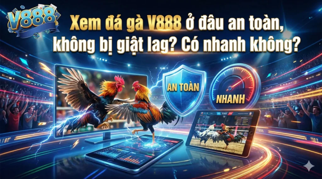 Xem đá gà V888 ở đâu an toàn, không bị giật lag?
