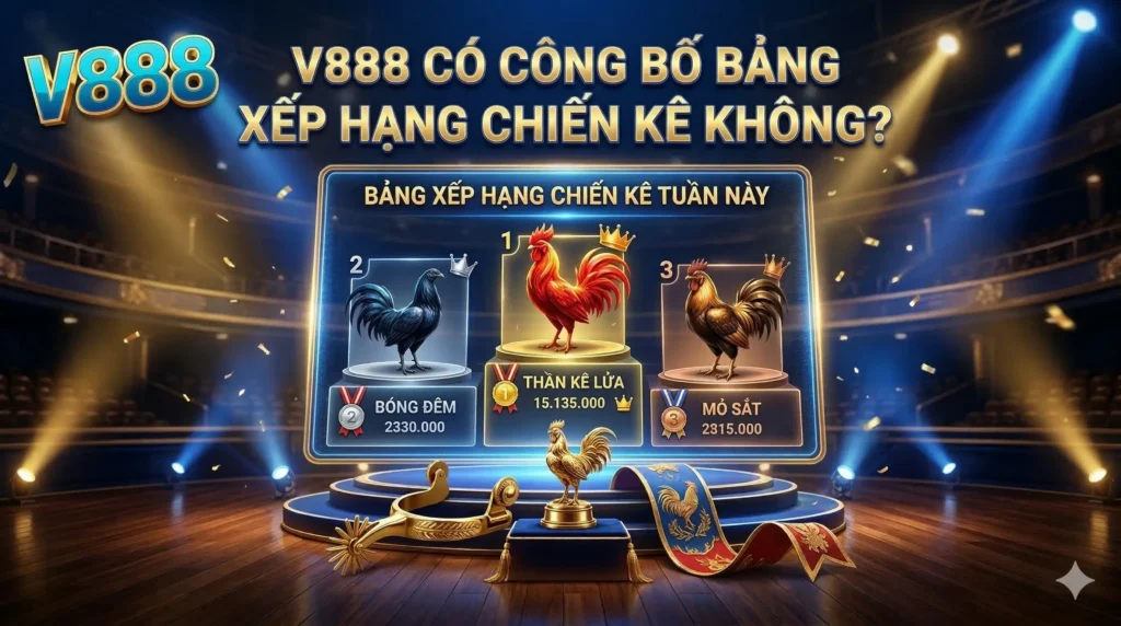 V888 có công bố bảng xếp hạng chiến kê không?