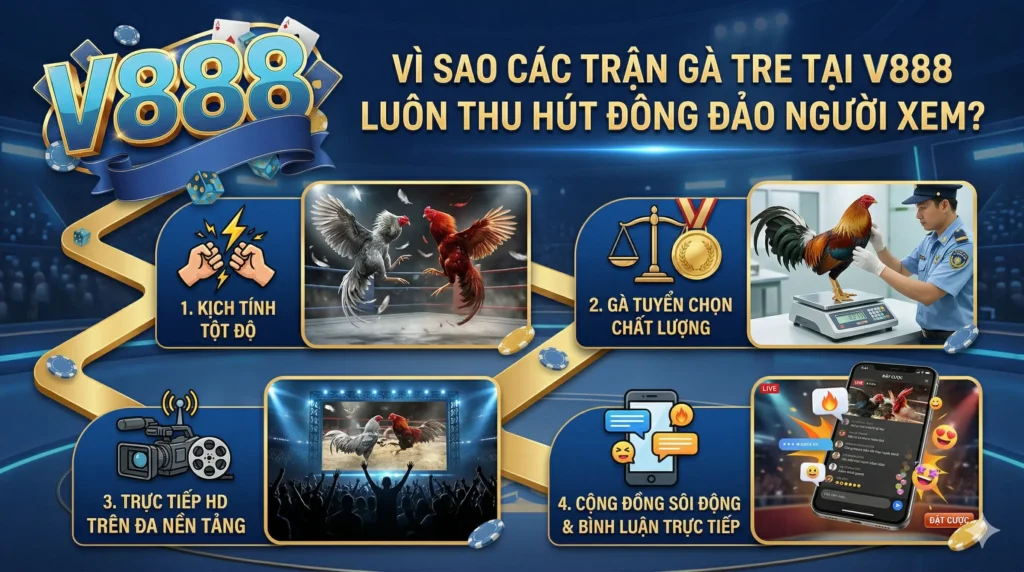Vì sao các trận gà tre tại V888 luôn thu hút đông đảo người xem?
