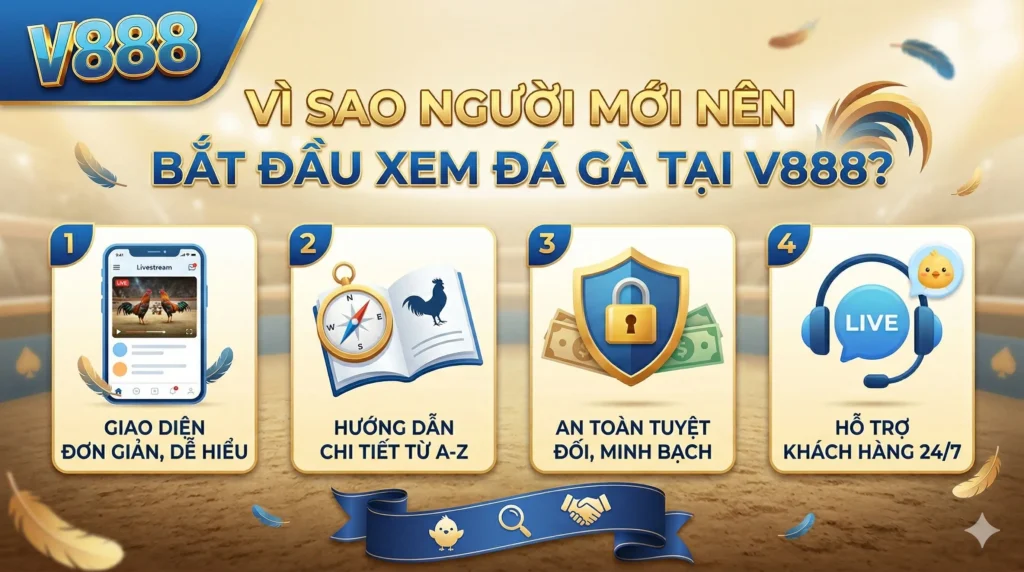 Vì sao người mới nên bắt đầu xem đá gà tại V888?
