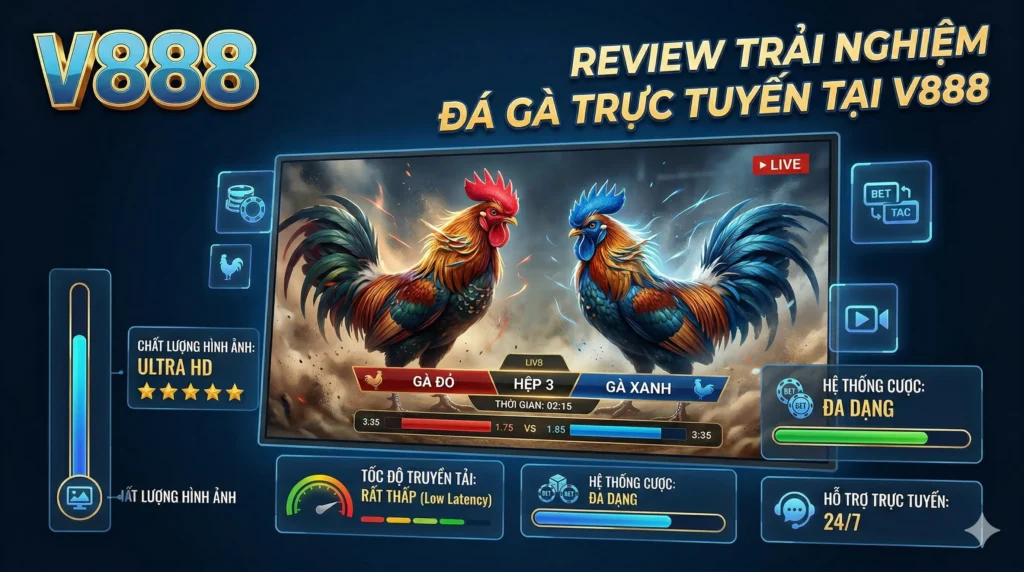 Review trải nghiệm xem đá gà trực tuyến tại V888