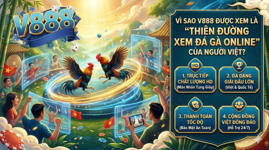 Vì sao V888 được xem là “thiên đường xem đá gà online” của người Việt?