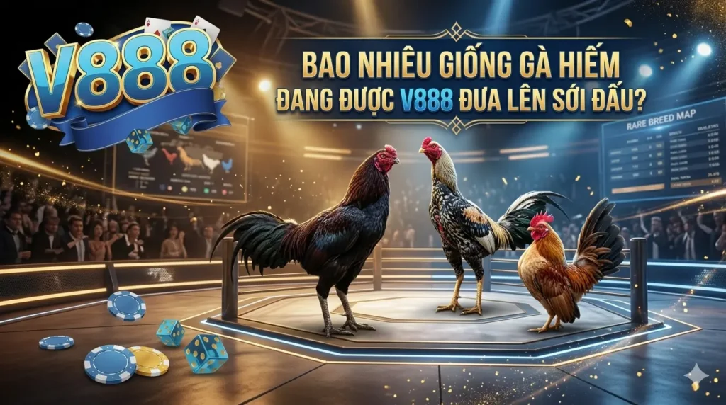 Bao nhiêu giống gà hiếm đang được V888 đưa lên sới đấu?