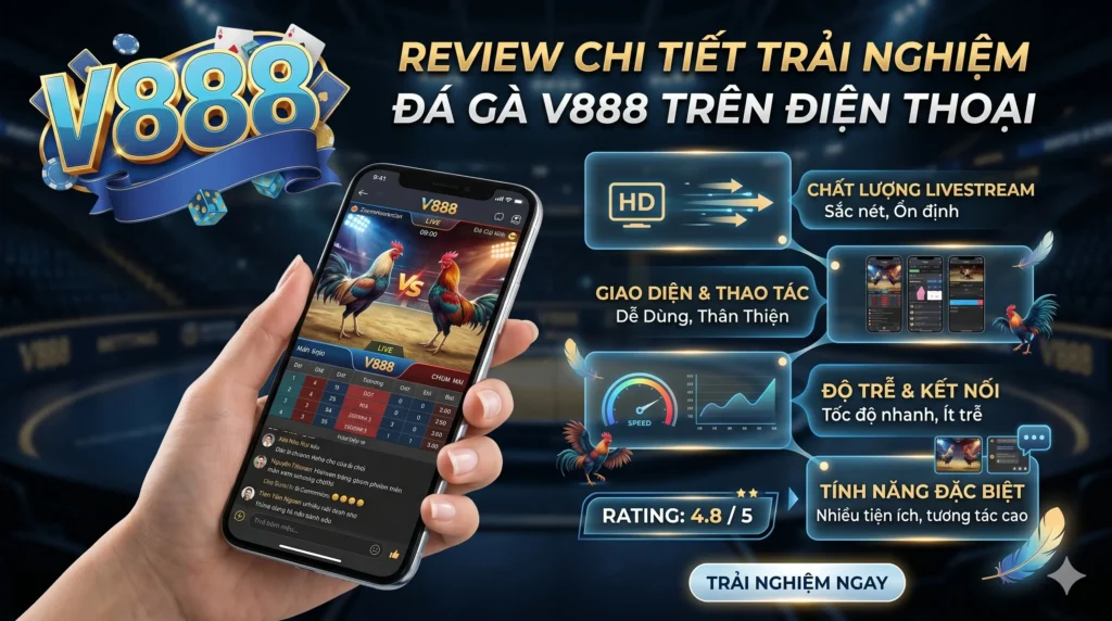 Review chi tiết trải nghiệm xem đá gà V888 trên điện thoại